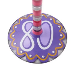 Lolita Happy 80th Birthday Handpainted Wine Glass, 15 Oz. -Hallmark Shop 80th Birthday Vibrant Flowers Wine Glass 6016993 03