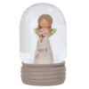 Blossom Bucket April Birthstone Angel Snow Globe, 4.2"