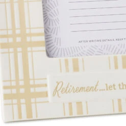 Hallmark Retirement Quote On Plaid Picture Frame, 4x6 -Hallmark Shop Beige and White Plaid Retirement 4x6 Picture Frame 1CAP1342 04