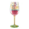 Lolita Best Teacher Ever Handpainted Wine Glass, 15 Oz.