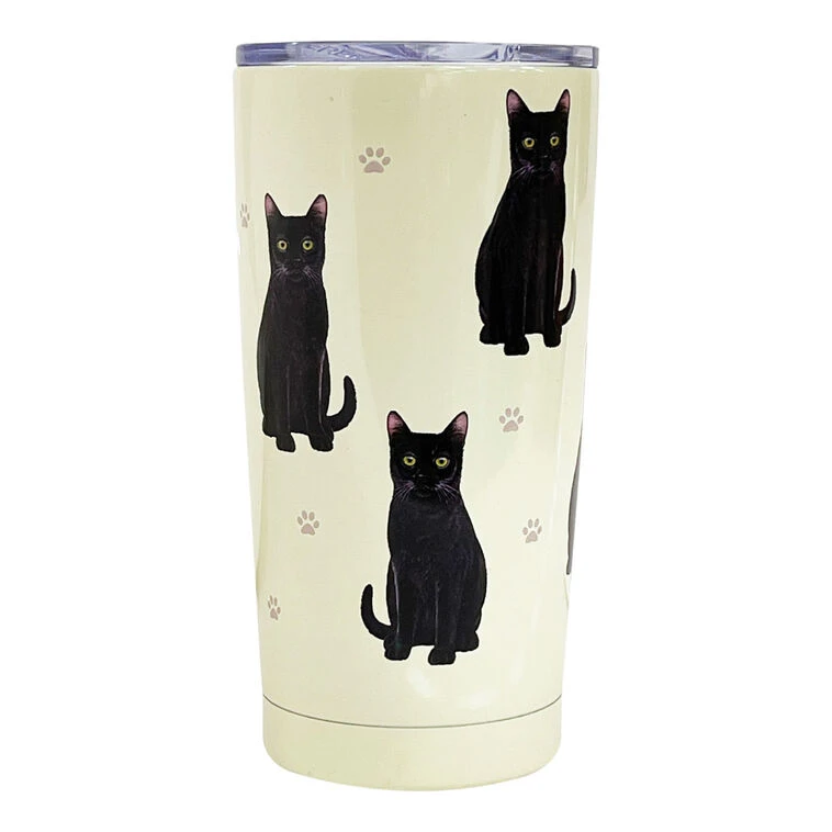 E&S Pets Black Cat Stainless Steel Tumbler, 20 Oz. 3 E&S Pets Black Cat Stainless Steel Tumbler, 20 Oz.