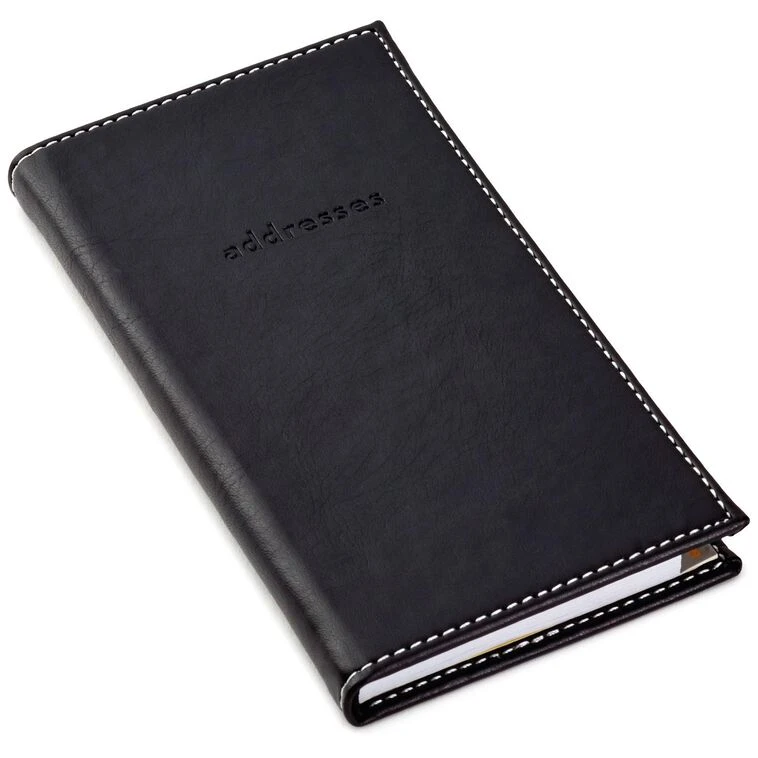 Hallmark Black Faux Leather Slim Address Book 3 Hallmark Black Faux Leather Slim Address Book