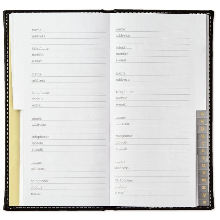 Hallmark Black Faux Leather Slim Address Book 6 Hallmark Black Faux Leather Slim Address Book - Image 4