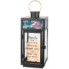 Carson In Celebration LED Black Metal Lantern -Hallmark Shop Black Metal and Glass LED Lantern With Quote 57673HM 01