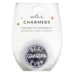 Hallmark Charmers Best Grandpa Ever Silicone Charm, 1.7" H -Hallmark Shop Black and White Best Grandpa Ever Silicone Charm 1ICN1047 04