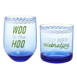 Hallmark Woo Hoo Worth Celebrating Drinking Glasses, Set Of 2