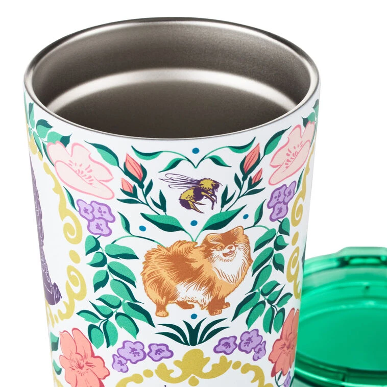 Hallmark Bridgerton Ton Silhouettes On Floral Travel Mug, 15 Oz. 6 Hallmark Bridgerton Ton Silhouettes On Floral Travel Mug, 15 Oz. - Image 4