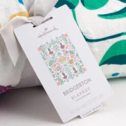 Hallmark Bridgerton Ton Silhouettes On Floral Blanket, 50x60 12 Hallmark Bridgerton Ton Silhouettes On Floral Blanket, 50x60 -Hallmark Shop Bridgerton Cameos on Floral Fleece Blanket 1PCL1060 05