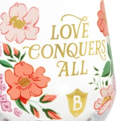 Hallmark Bridgerton Love Conquers All Stemless Wine Glass -Hallmark Shop Bridgerton Floral Stemless Wine Glass 1PCL1057 03