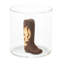 Hallmark Charmers Cowboy Boot Silicone Charm, 2" H -Hallmark Shop Brown Cowboy Boot Silicone Drink Charm 1ICN1050 03
