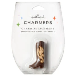 Hallmark Charmers Cowboy Boot Silicone Charm, 2" H -Hallmark Shop Brown Cowboy Boot Silicone Drink Charm 1ICN1050 04