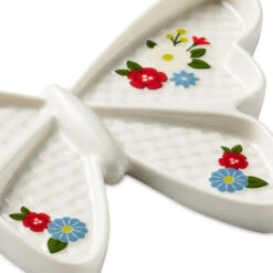 Hallmark Butterfly-Shaped Trinket Dish -Hallmark Shop Butterfly Floral Basketweave Trinket Dish 1ART1035 04