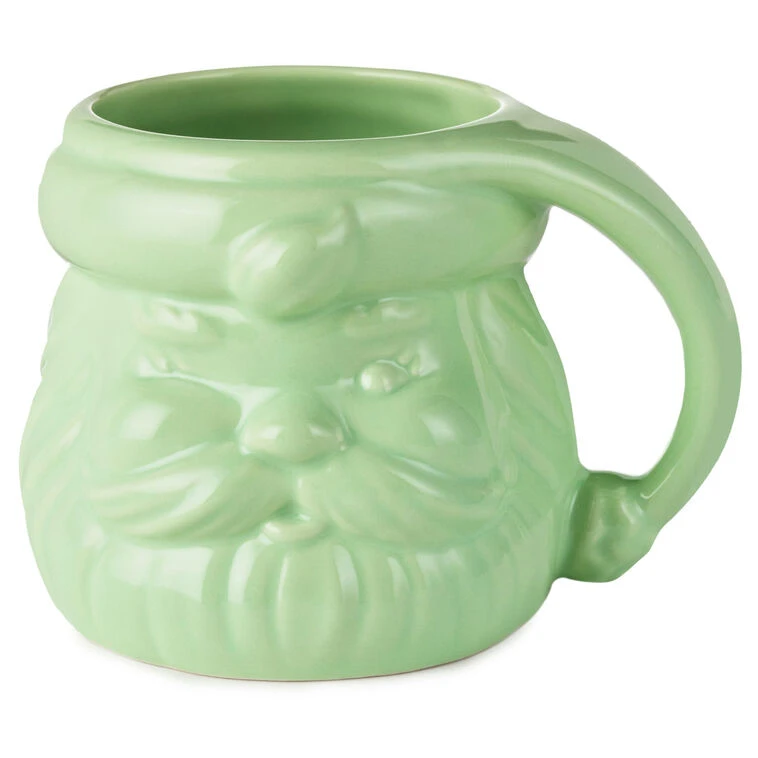 Hallmark Mint Green Sculpted Santa Mug, 8 Oz. 3 Hallmark Mint Green Sculpted Santa Mug, 8 Oz.
