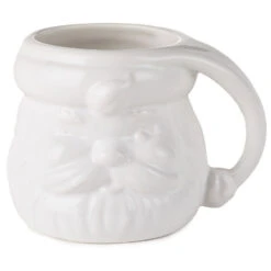 Hallmark White Sculpted Santa Mug, 8 Oz.