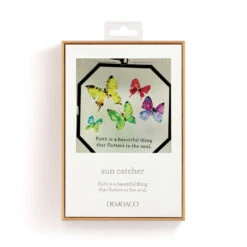 Demdaco Dean Crouser Flock Of Butterflies Suncatcher -Hallmark Shop Colorful Butterflies Suncatcher With Faith Message 1004610304 03