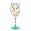 Lolita Woof It Up Handpainted Wine Glass, 15 Oz.