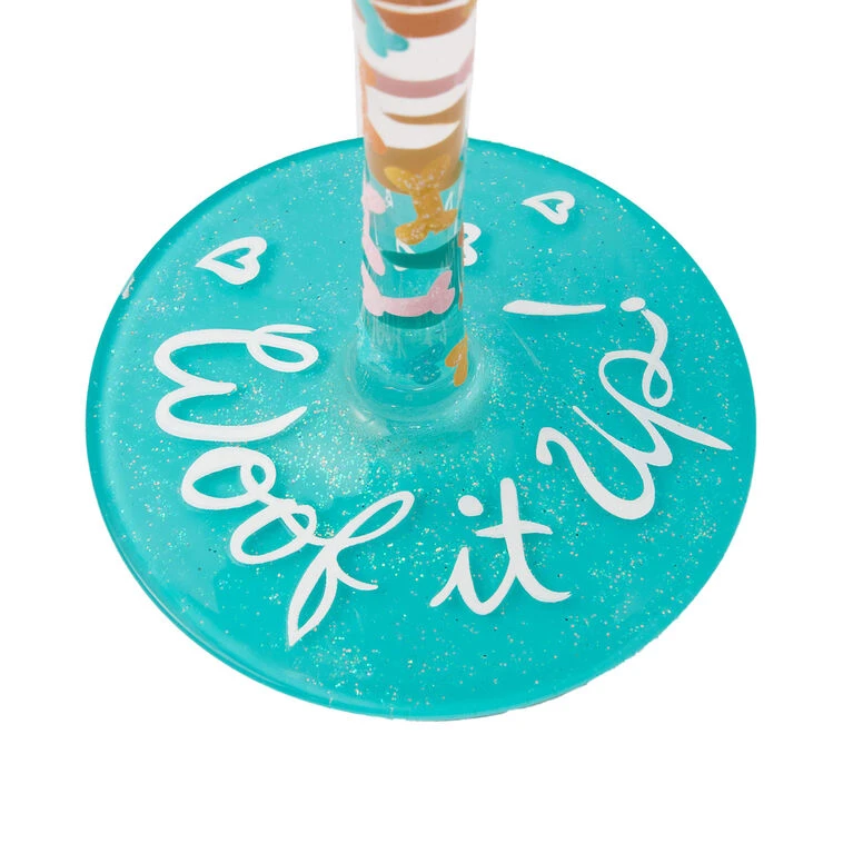 Lolita Woof It Up Handpainted Wine Glass, 15 Oz. 5 Lolita Woof It Up Handpainted Wine Glass, 15 Oz. - Image 3