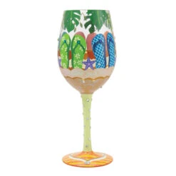 Lolita Stuck In Sand Handpainted Wine Glass, 15 Oz.
