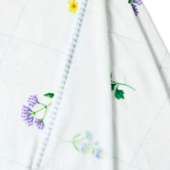 Hallmark Wildflowers On Cream Diamonds Throw Blanket, 50x60 -Hallmark Shop Cream Fleece Blanket With Flowers and Striped Border 1ART1038 03