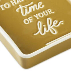 Hallmark Time Of Your Life Trinket Dish 8 Hallmark Time Of Your Life Trinket Dish -Hallmark Shop Dark Yellow and White Rectangular Trinket Dish 1SNN1160 03