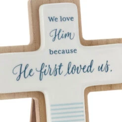Hallmark DaySpring Wood And Ceramic Cross With Scripture -Hallmark Shop DaySpring Wood and Ceramic Cross With Scripture 1REL2047 03