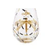 Lolita Dazzling Dragonfly Handpainted Stemless Wine Glass, 20 Oz.