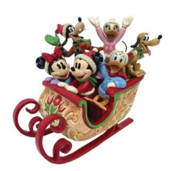 Enesco Jim Shore Mickey Mouse And Friends Sleigh Ride Figurine, 8"