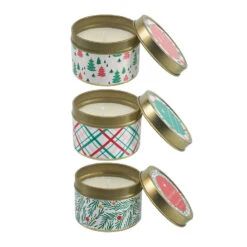 Festive Holiday Scented Candle Tins, 3-Pack 11 Festive Holiday Scented Candle Tins, 3-Pack -Hallmark Shop Festive Holiday Candle Tins HMTINSET 03