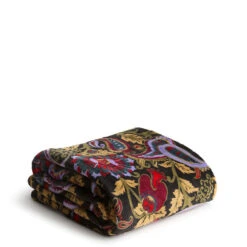 Vera Bradley Throw Blanket In Midnight Garden Paisley