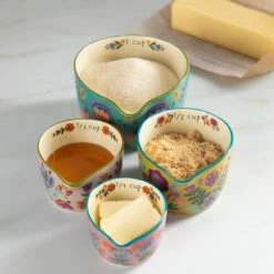 Natural Life Folk-Art Floral Nesting Measuring Cups, Set Of 4 6 Natural Life Folk-Art Floral Nesting Measuring Cups, Set Of 4 -Hallmark Shop Floral Nesting Measuring Cup Set KTT000183 03