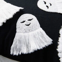 Hallmark Fringe Ghosts Halloween Pillow, 16x16 -Hallmark Shop Fringe Ghosts Halloween Pillow 1HGN5301 03