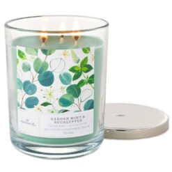 Hallmark Garden Mint And Eucalyptus 3-Wick Jar Candle, 16 Oz. -Hallmark Shop Garden Mint and Eucalyptus 3Wick Jar Candle 16 oz. 1BGC1081 03