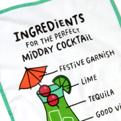 Hallmark Midday Cocktail Funny Tea Towel, 18x26 -Hallmark Shop Garnished Cocktail in Glass Funny Kitchen Towel 1SHX1001 04