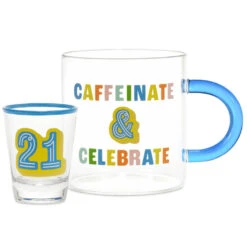 Hallmark Glass 21st Birthday Mug And Shot Glass Bundle