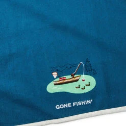 Hallmark Gone Fishing Tea Towel, 18x26 -Hallmark Shop Gone Fishing Blue Kitchen Towel 1SNN1204 04