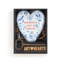 Demdaco Grandma's Love Art Heart Sculpture -Hallmark Shop Grandmas Love Blue Floral Art Heart Sculpture 1003480439 03