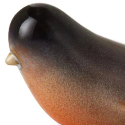 Hallmark Sculpted Robin Figurine, 1.75" -Hallmark Shop Gray and Red Robin Ceramic Bird Figurine 1SNN1189 03