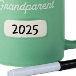 Hallmark Promoted To Grandparent Personalizable Mug With Marker, 13.5 Oz. -Hallmark Shop Green Mug for New Grandparent With Area to Add Date 1BBY5003 04