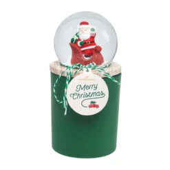 Green Mistletoe Scented Santa Sleigh Snow Globe Candle -Hallmark Shop Green Under Mistletoe Candle Santa Sleigh Snow Globe HMSNWGLB4 05