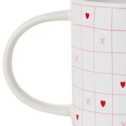 Hallmark Love Grid Pattern Mug, 16 Oz. -Hallmark Shop Grid Pattern With Hearts Mug 1MUG3631 04
