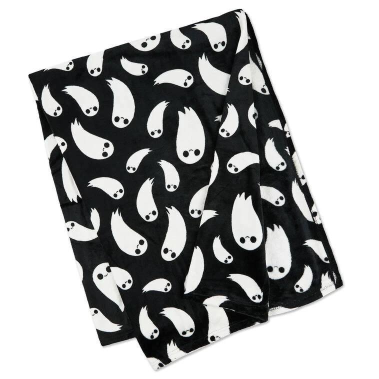 Hallmark Grinning Ghosts Throw Blanket, 50x60 3 Hallmark Grinning Ghosts Throw Blanket, 50x60