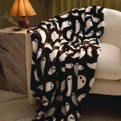 Hallmark Grinning Ghosts Throw Blanket, 50x60 9 Hallmark Grinning Ghosts Throw Blanket, 50x60 -Hallmark Shop Grinning Ghosts Throw Blanket 1HGN5305 02