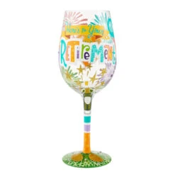 Lolita Here's To Your Retirement Handpainted Wine Glass, 15 Oz.