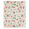 Hallmark Holiday Toile Throw Blanket, 50x60 -Hallmark Shop Holiday Scenes on Cream Fleece Blanket 1XKT6037 01