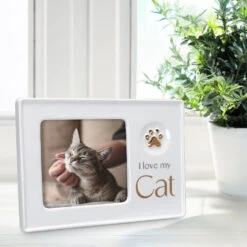 I Love My Cat Ceramic Picture Frame, 4x4 -Hallmark Shop I Love My Cat Ceramic Picture Frame 501744 03