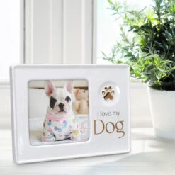 I Love My Dog Ceramic Picture Frame, 4x4 7 I Love My Dog Ceramic Picture Frame, 4x4 -Hallmark Shop I Love My Dog Ceramic Picture Frame 501644 03