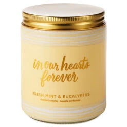 Hallmark In Our Hearts Forever Fresh Mint & Eucalyptus Scented Jar Candle, 7 Oz.