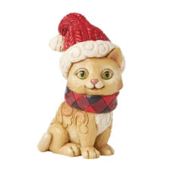 Enesco Jim Shore Heartwood Creek Holiday Cat Figurine, 4.1"