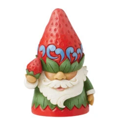 Enesco Jim Shore Gnome In Strawberry Hat Figurine, 3.8"