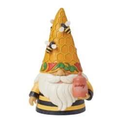 Enesco Jim Shore Gnome In Beehive Hat Figurine, 7.6"